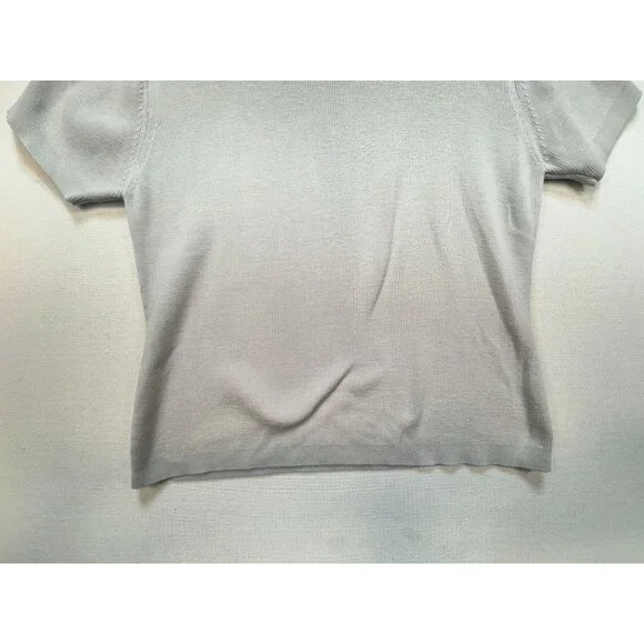 Vintage Tailor B. Moss Womens Knit Short Sleeve T-Shirt Sze L Gray Casual Summer - Picture 5 of 10